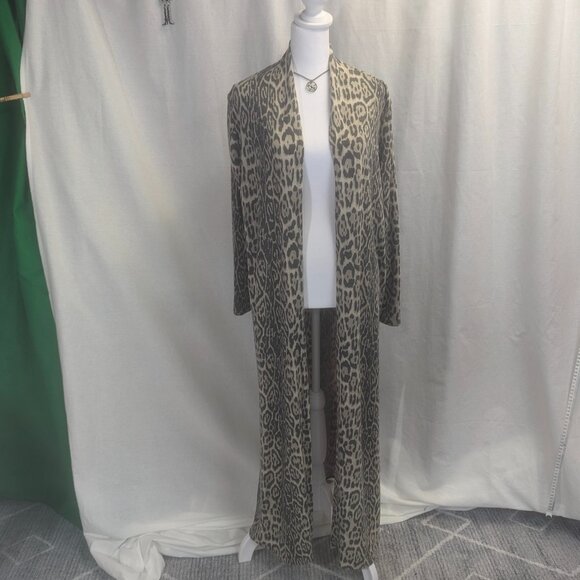 Ces Femme Size Small Long Open Cardigan Leopard Print - Picture 1 of 15